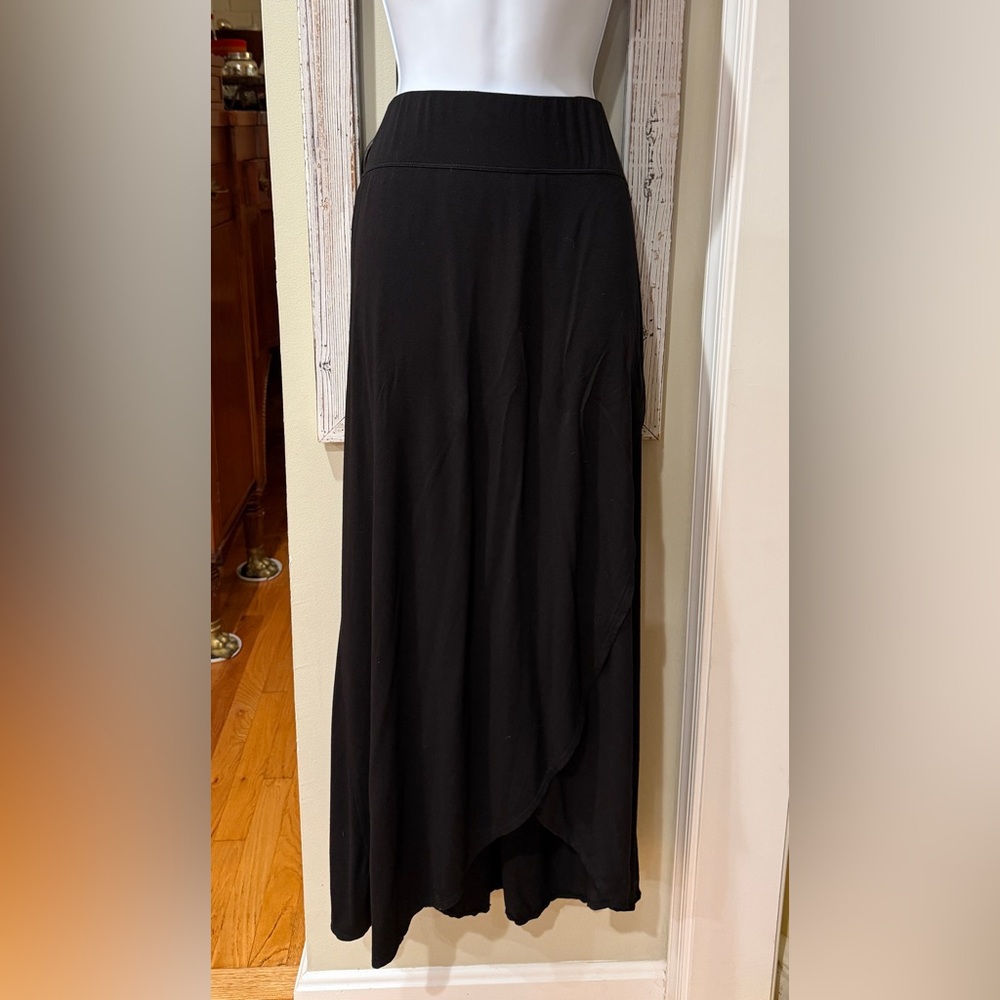Max Studio Black Wrap Midi Skirt XL
